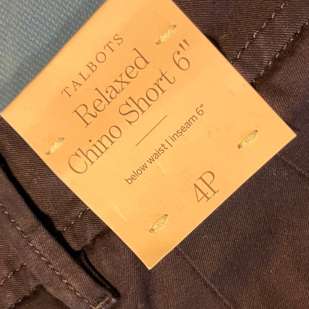 Talbots Relaxed  Chino Shorts Size 4P 6” black NEW beach summer - Picture 5 of 5